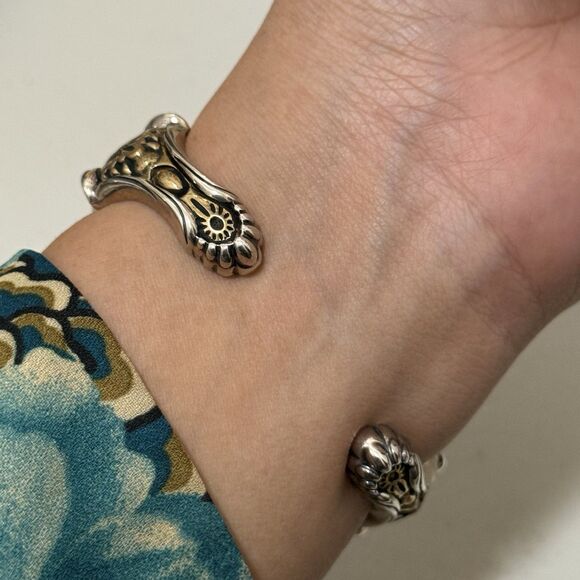 Carolyn Pollack American West 3 Stone Howlite Sterling Cuff Bracelet - Picture 4 of 8